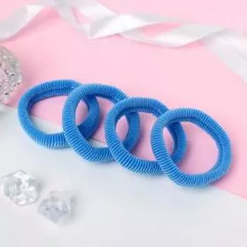 Резинка для волос "Весенняя радость" (набор 4 шт) 6,5 см, голубой