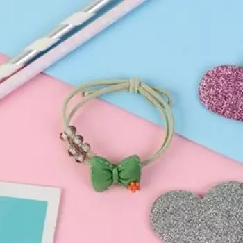 Резинка для волос "Вива" бантик бусинки, микс