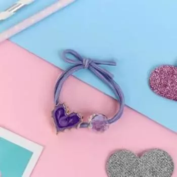 Резинка для волос "Вива" драгоценное сердце, микс