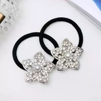 Резинка для волос "Загадка" (набор 2 шт) цветок, 4 см