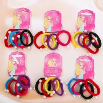 Резинка для волос "Жемчужинка" (набор 4 шт) микс