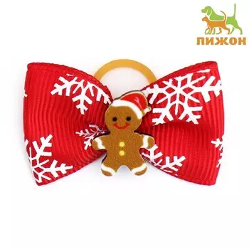 Резинка новогодняя для животных "Пряня", красная