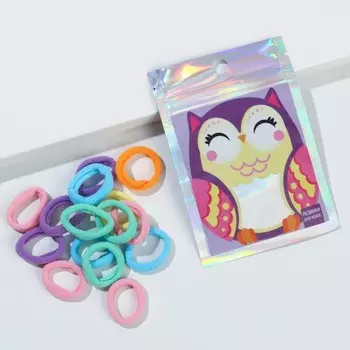 Резинки для волос 20 шт. «Сова», голография