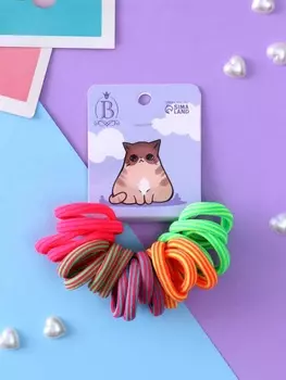 Резинки для волос «Кисонька», набор 20 шт., тоска, 2.5 см, МИКС