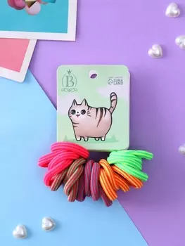 Резинки для волос «Кисонька», набор 20 шт., радость, 2.5 см, МИКС