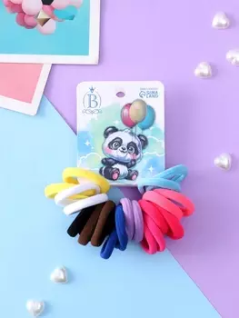 Резинки для волос «Панда», набор 20 шт., шарики, 2.5 см, МИКС