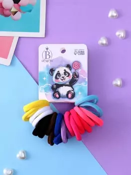 Резинки для волос «Панда», набор 20 шт., леденец, 2.5 см, МИКС