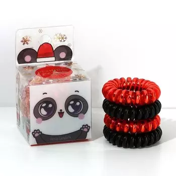 Резинки пружинки для волос "Hello winter", 4 шт, диам 3,5 см