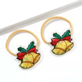 Резинки для волос с блёстками «Мандаринка», набор 2 шт., d = 4 см.