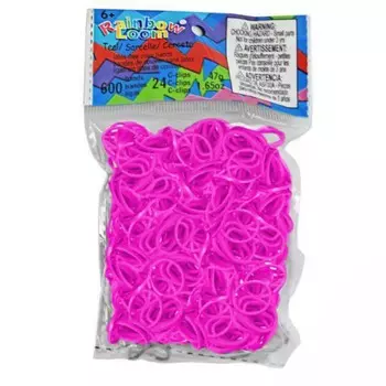 Резиночки для плетения браслетов RAINBOW LOOM, гелевые розовые