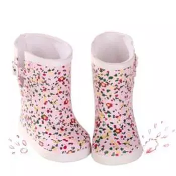 Резиновые сапоги в цветочек, для куклы 42-50 см