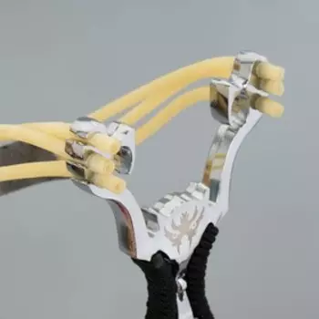 Рогатка металлическая «Взгляд дракона» в текстильной оплётке, 17 см, чёрная