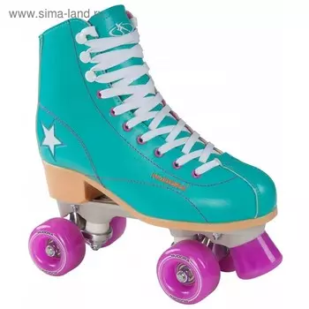 Ролики-квады Rollschuh Roller Disco, цвет зелёный/лиловый, размер 41