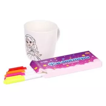 Роспись кружки фломастерами «Красавица», 300 мл