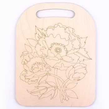 Роспись по дереву. Доска «Маки»