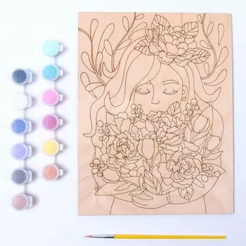 Роспись по дереву. Картина. Цветочное настроение «Весенний букет»