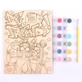 Роспись по дереву. Картина. Уличный стиль»Лучшие друзья»