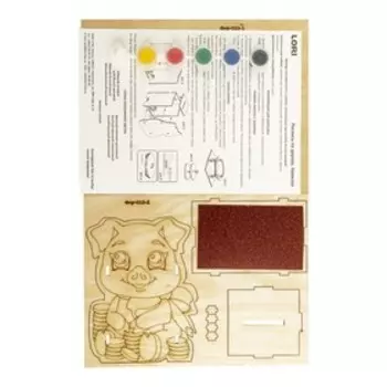 Роспись по дереву Копилка «Свинка»