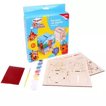 Роспись по дереву. Копилка «Три кота»