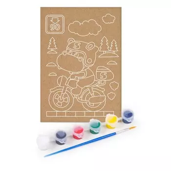 Роспись по дереву «Мотоциклист», досочка А5, малый конверт