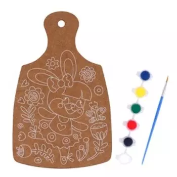 Роспись по дереву «Зайка» (разделочная доска, большой конверт)