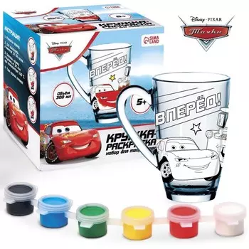 Роспись стеклянной кружки, 300 мл "Лучшие друзья", Тачки