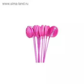 Ротанг, кольца на пике, ярко-розовые набор 10 шт