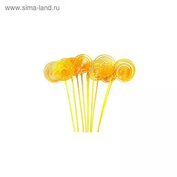 Ротанг, кольца на пике, жёлтые набор 10 шт