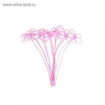 Ротанг, малые на пике, ярко-розовые, набор 10 шт