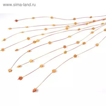 Ротанг с цветами, набор 10 штук, красный, 110 см
