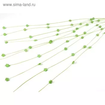 Ротанг с цветами, набор 10 штук, светло-зелёный, 110 см