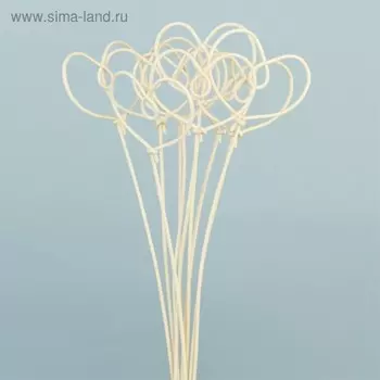 Ротанг, сердце на пике, отбеленные, набор 10 шт
