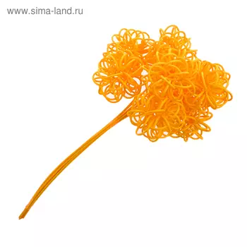 Ротанг шары-петельки на пике, жёлтые набор 10 шт