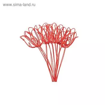 Ротанг, тюльпаны на пике, ярко-красные, набор 10 шт