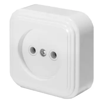 Розетка 1-местная без заземляющего контакта, 250В, 16А, IP20, PST16-20-20 (RA 16-131-Б), бел 1022740