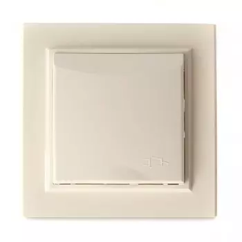 Розетка 1-местная с/з с крышкой, STEKKER серия Эрна, PST16-9012-02, слоновая кость