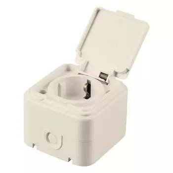 Розетка 1-местная с заземляющим контактом, с крышкой, 250В, 16А, IP44, PST16-21-44 (RA 16-21 1022741