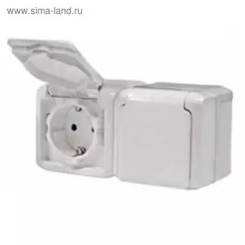 Розетка 2-м ОП Legrand "Quteo ", 16А, с защ. крышкой, шторки, с з/к, IP44, белый