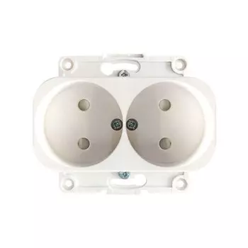 Розетка 2-м СП Стокгольм 10А IP20 без заземл. защ. шторки механизм бел. PROxima EKF EYR10-102-10