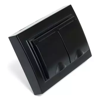 Розетка 2-местная с/з с крышкой, STEKKER серия Эрна, PST16-9015-03, черный