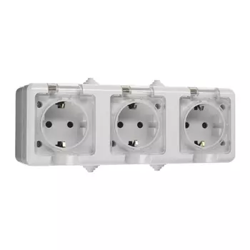 Розетка 3-м ОП Dita 16А IP54 250В с заземл. с прозр. крышкой бел.TOKOV ELECTRIC TKL-DT-R3Z-C01T-IP54