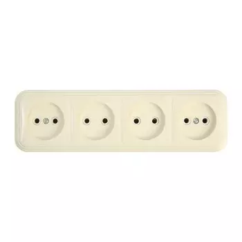 Розетка 4-местная без заземляющего контакта, 250В, 16А, IP20, PST16-60-20 (RA 16-464-БЖ), сл 1022742
