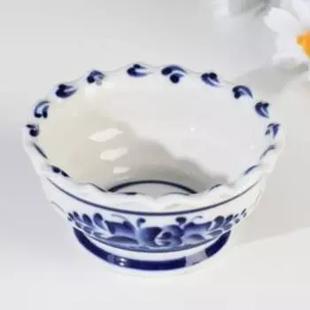 Розетка «Цветы», 10,5х10,55 см, гжель