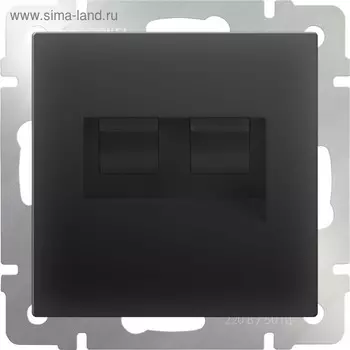 Розетка двойная Ethernet RJ-45 WL08-RJ45+RJ45, цвет черный