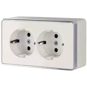 Розетка двойная с заземлением Gallant WL15-02-03-ivory, цвет слоновая кость