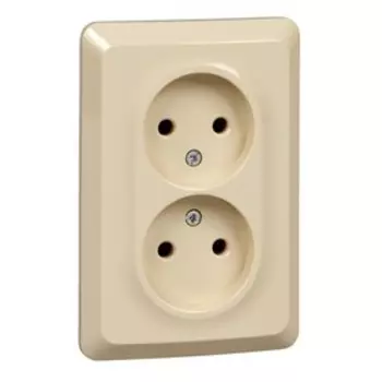 Розетка двойная SE "Этюд", 16 А, 250 В, встраиваемая, без з/к, IP20, кремовая, PC16-105K