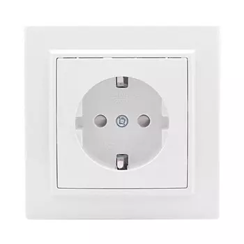 Розетка EKF ERR16-028-100 Basic, СП, 1 розетка, 16А, IP20, с заземлением, цвет белый