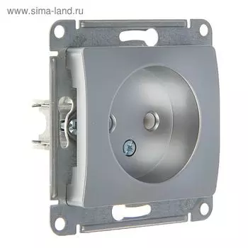 Розетка "Glossa" SchE GSL000341, 16 А, одноместная, скрытая, без з/к, цвет алюминий