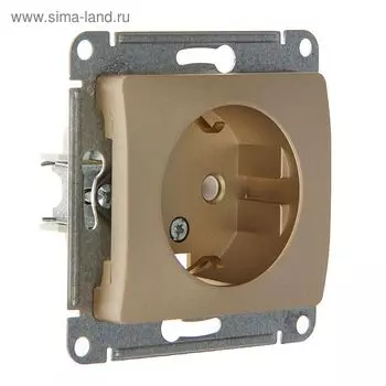 Розетка "Glossa" SchE GSL000443, 16 А, одноместная, скрытая, с з/к, цвет титан