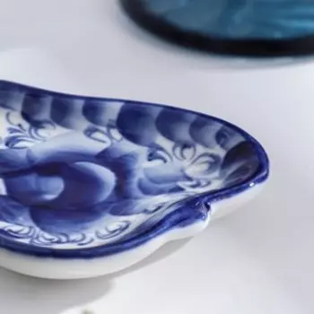 Розетка "Груша" 10,5х7,5 см, гжель